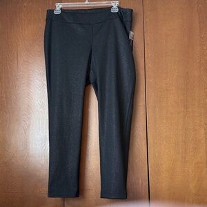 Soho Apparel Ltd Black and Silver Pull On Pants NWT Sz 2X Ret $55